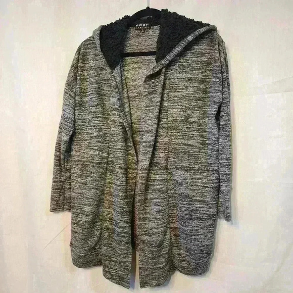 Poof New York zip up hooded jacket size S color gray - Picture 1 of 4